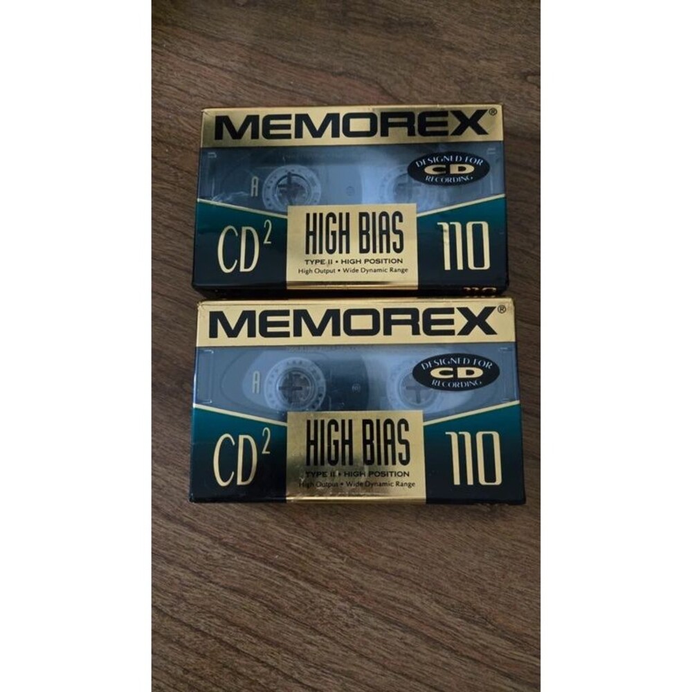 2x CD2 Memorex High Bias 110 Sealed Blank Audio Cassette Tape